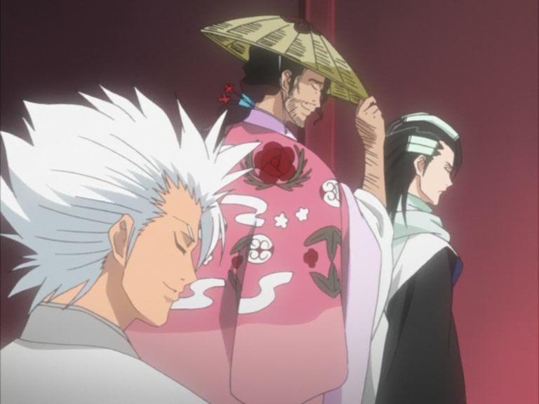 Bleach Ep 95: Byakuya Takes the Field! Dance of the Wind-Splitting Cherry Blossoms @ 00:02:14