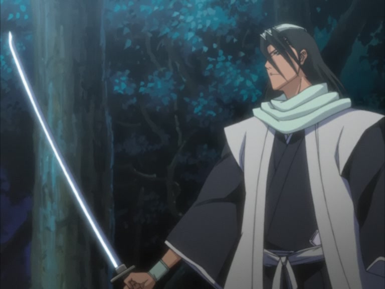 Bleach Ep 95: Byakuya Takes the Field! Dance of the Wind-Splitting Cherry Blossoms @ 00:04:55