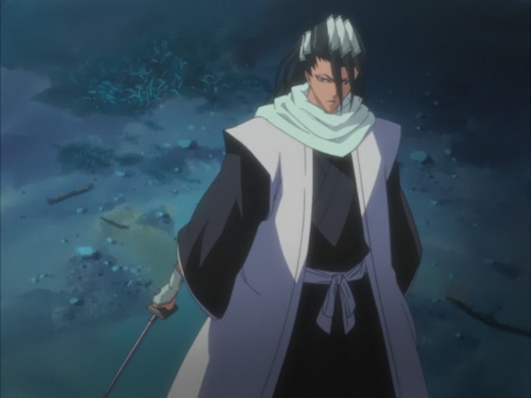 Bleach Ep 95: Byakuya Takes the Field! Dance of the Wind-Splitting Cherry Blossoms @ 00:05:54
