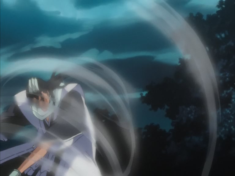 Bleach Ep 95: Byakuya Takes the Field! Dance of the Wind-Splitting Cherry Blossoms @ 00:09:39
