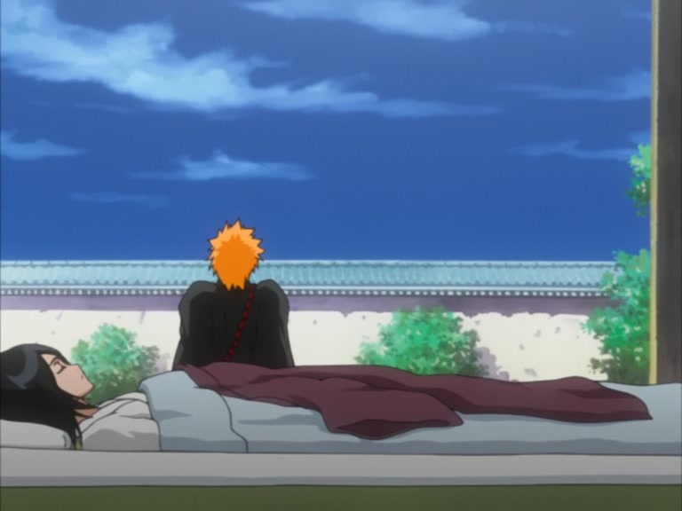 Bleach Ep 109: Ichigo and Rukia, Thoughts Revolving Around the Sky @ 00:01:44