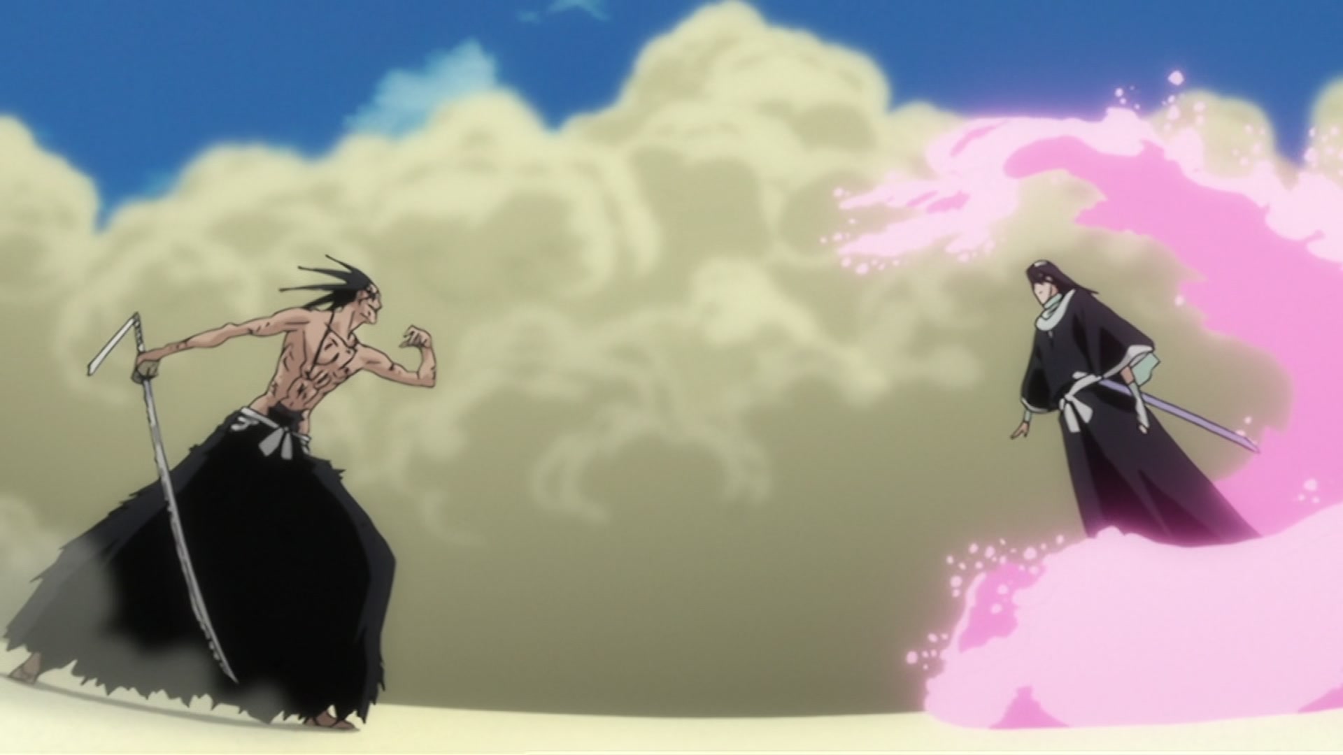 Bleach Ep 289: Byakuya vs. Kenpachi?! The Melee Begins @ 00:04:11