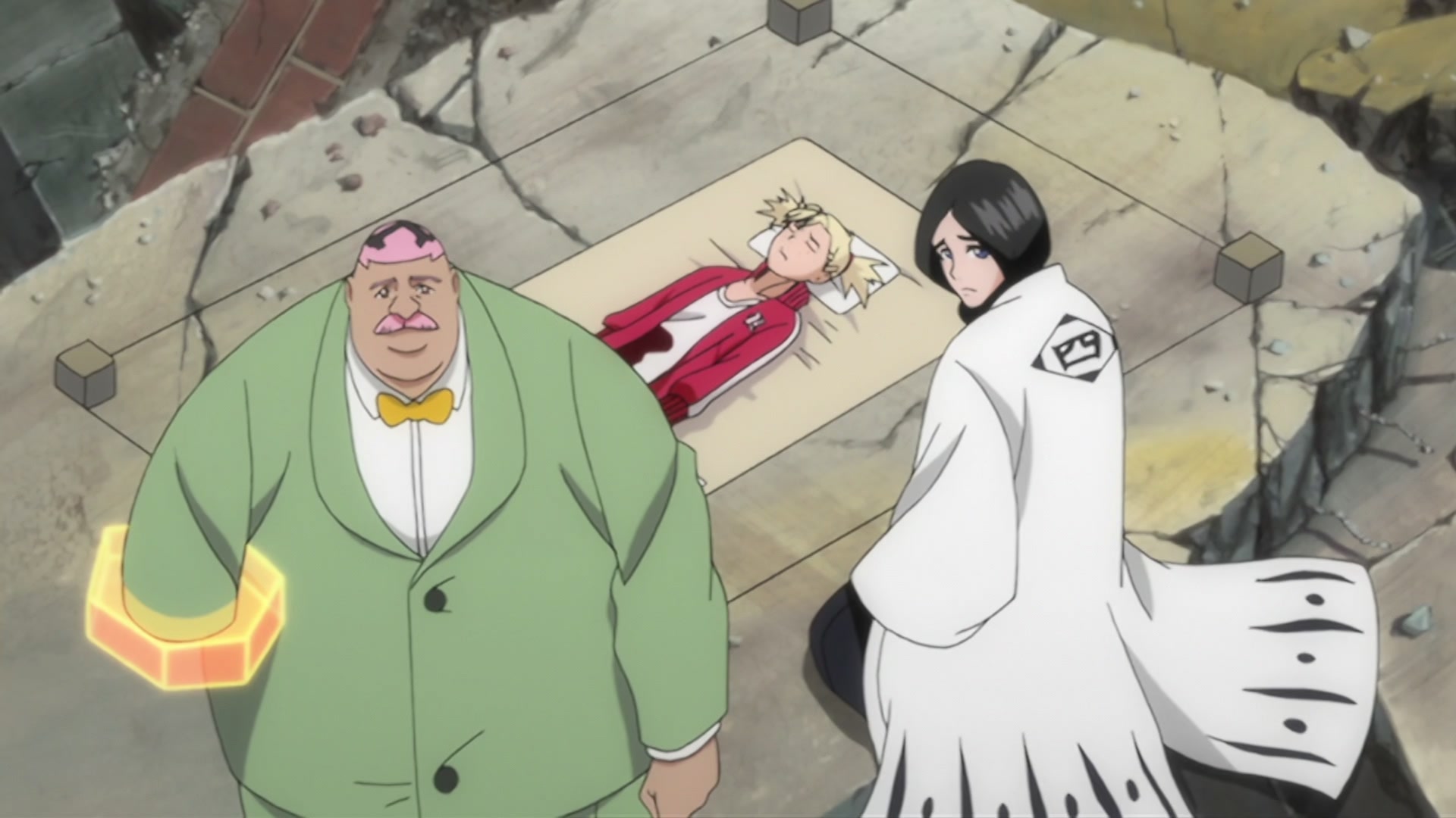 Bleach Ep 294: Impossible to Attack? The Sealed Genryusai! @ 00:05:56