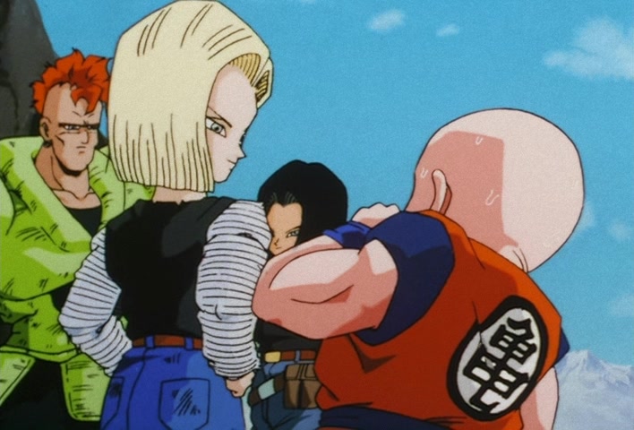 Dragon Ball Z Ep 138: Walking Weapons of Mass Destruction!! The Artificial Humans Draw Near Goku @ 01:56
