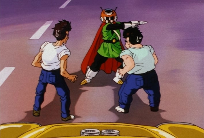 Dragon Ball Z Ep 201: The Champion and Lover of Justice — The Great Saiyaman Appears @ 09:26