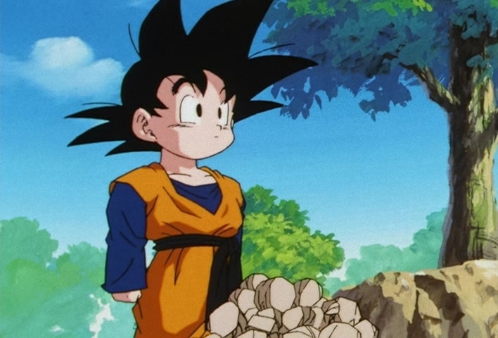 Dragon Ball Z Ep 206: Even Gohan is Surprised! Goten's Explosion of Power @ 10:44
