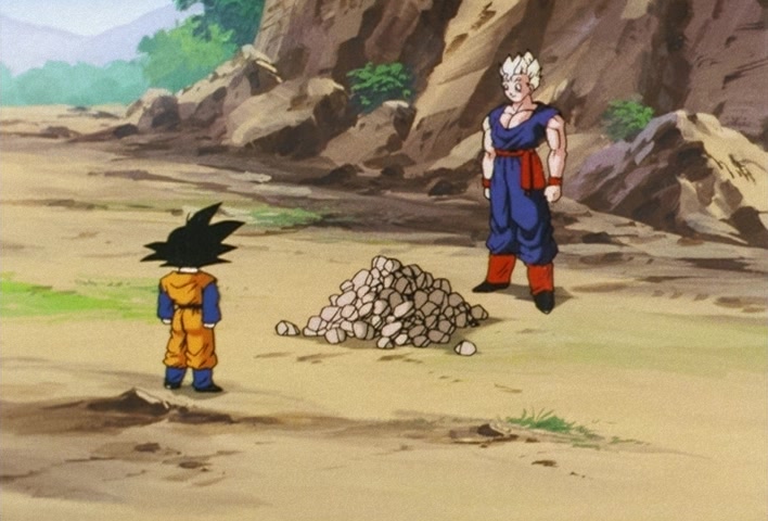 Dragon Ball Z Ep 206: Even Gohan is Surprised! Goten's Explosion of Power @ 10:50