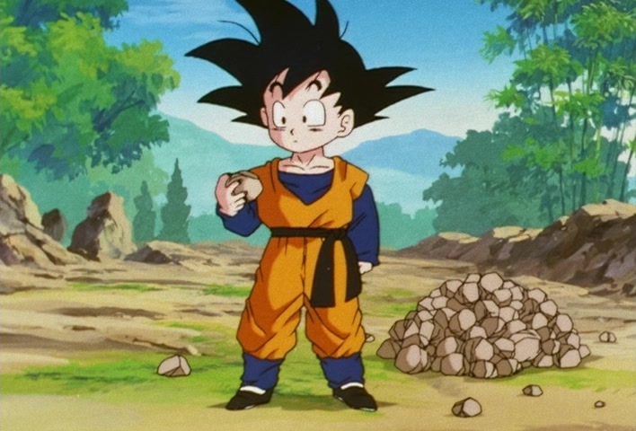 Dragon Ball Z Ep 206: Even Gohan is Surprised! Goten's Explosion of Power @ 11:25
