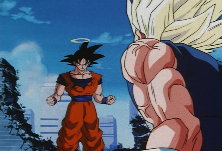 Dragon Ball Z Ep 229: A Super Confrontation of Destiny!! The Clash of Goku vs Vegeta @ 09:25