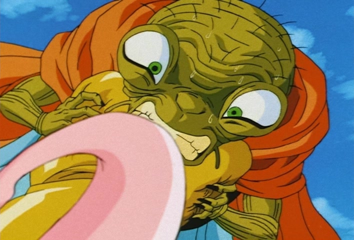 Dragon Ball Z Ep 247: Absurdly Awful Looking?! The Special Training Transformation Pose @ 03:26