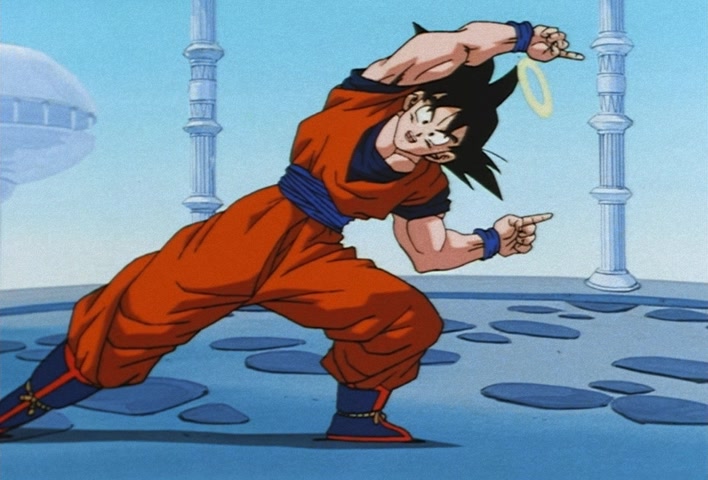 Dragon Ball Z Ep 247: Absurdly Awful Looking?! The Special Training Transformation Pose @ 21:25