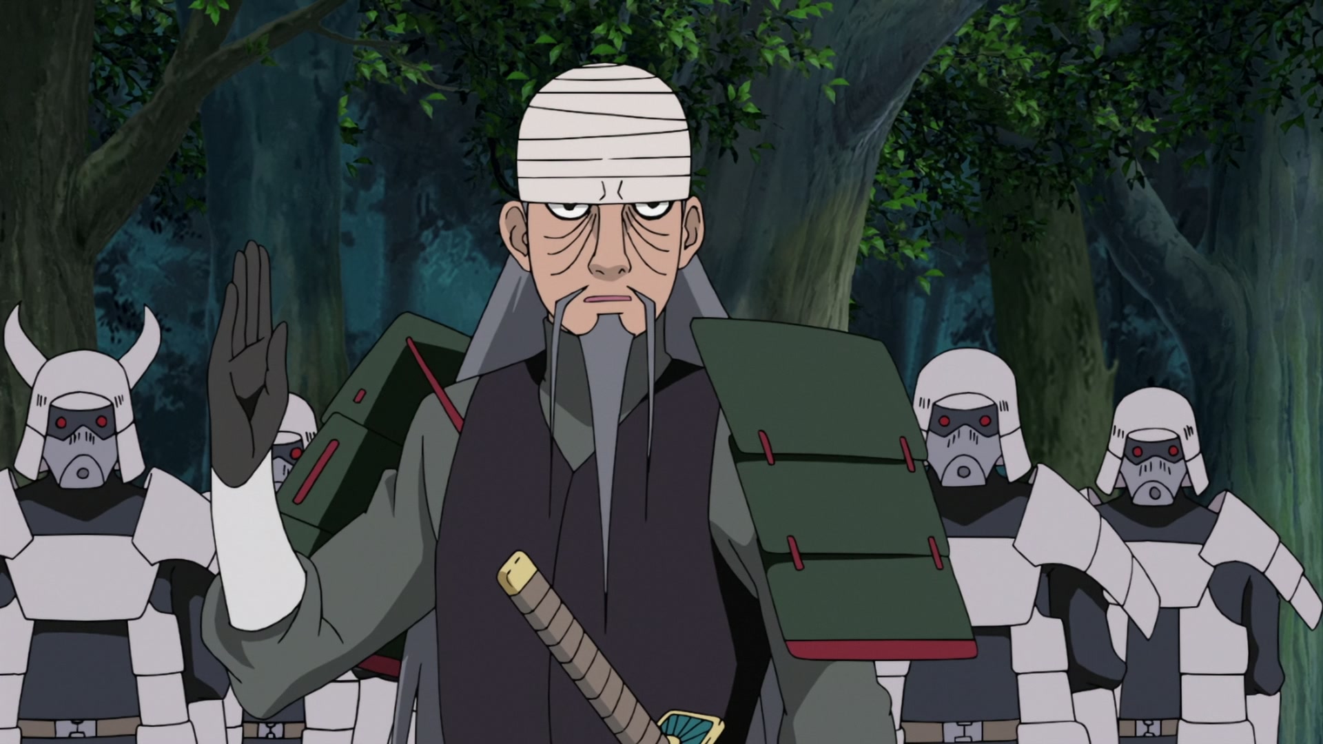 Naruto: Shippuden Ep 272: Mifune vs. Hanzo @ 00:18:44