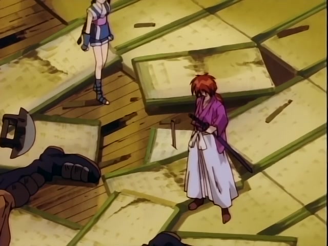 Rurouni Kenshin Ep 37: Shock! The Reverse-Blade is Broken: Sojiro's Tenken versus Kenshin @ 10:48