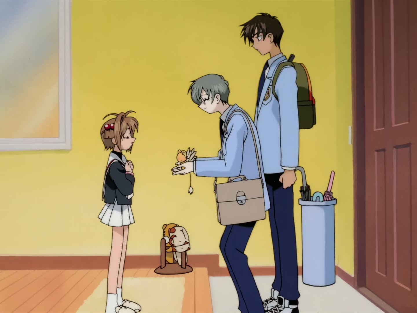 Cardcaptor Sakura Ep 32: Sakura, Kero, and Syaoran @ 00:07:56