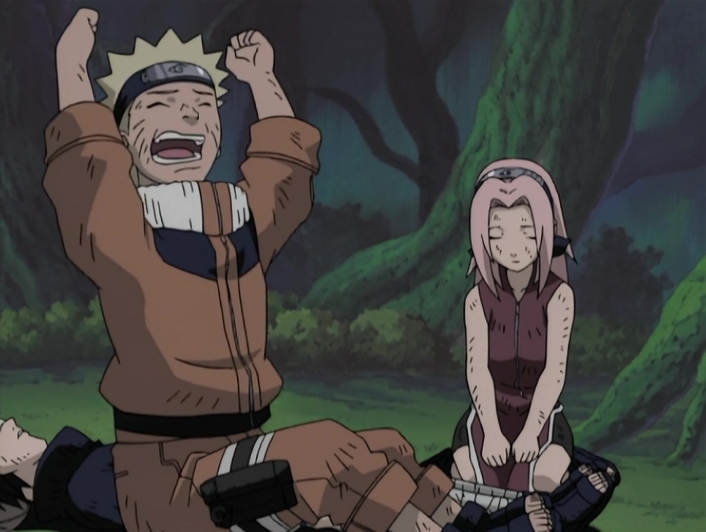 Naruto Ep 31: Bushy Brow's Jutsu: Sasuke Style! @ 05:39