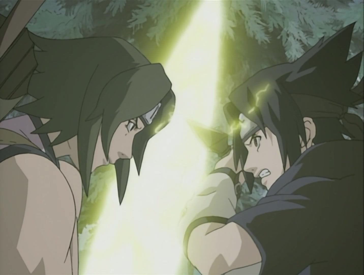 Naruto Ep 107: The Battle Begins: Naruto vs. Sasuke @ 02:23
