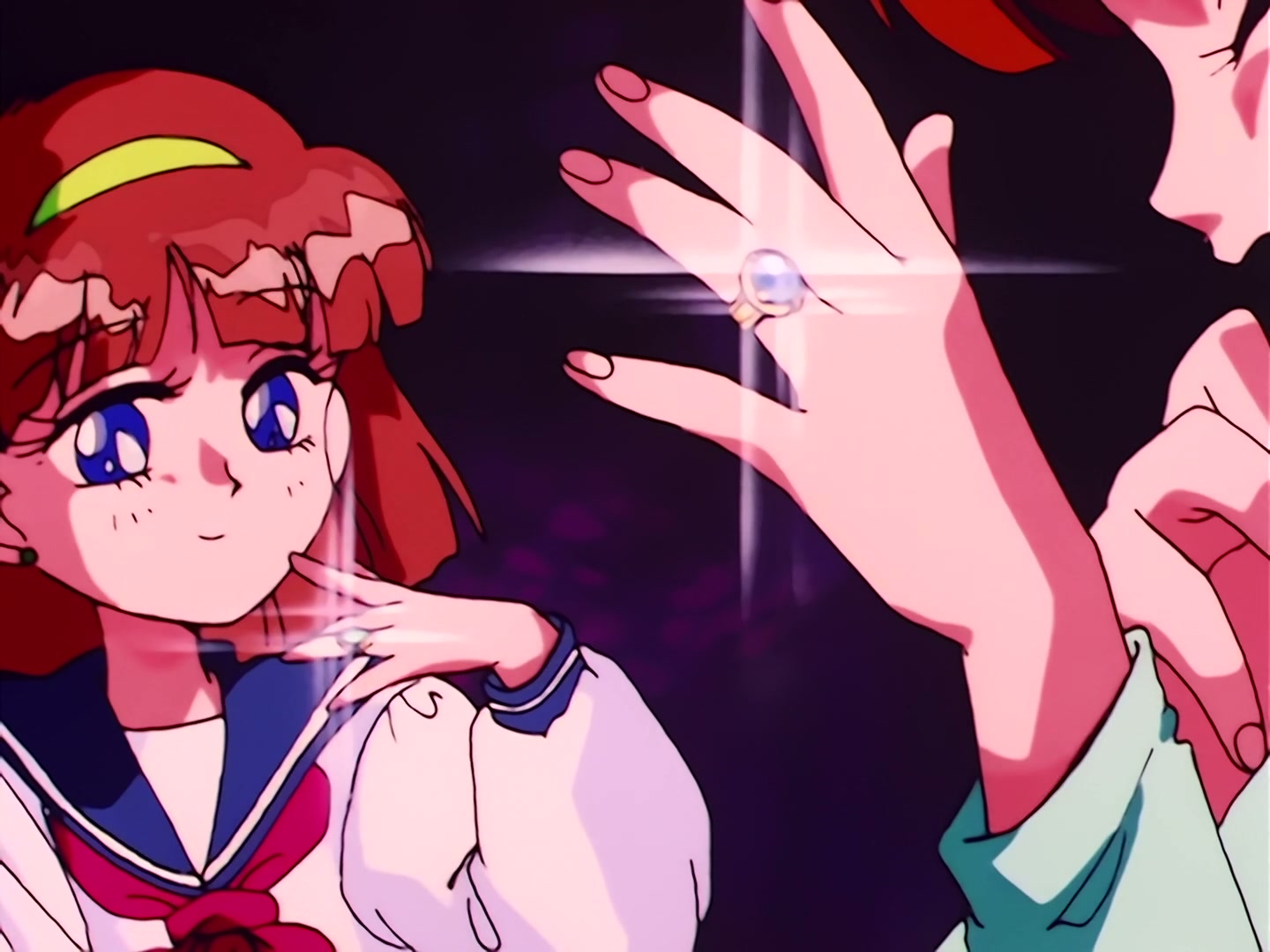 Sailor Moon Ep 1: The Crybaby Usagi's Magnificent Transformation @ 00:07:47