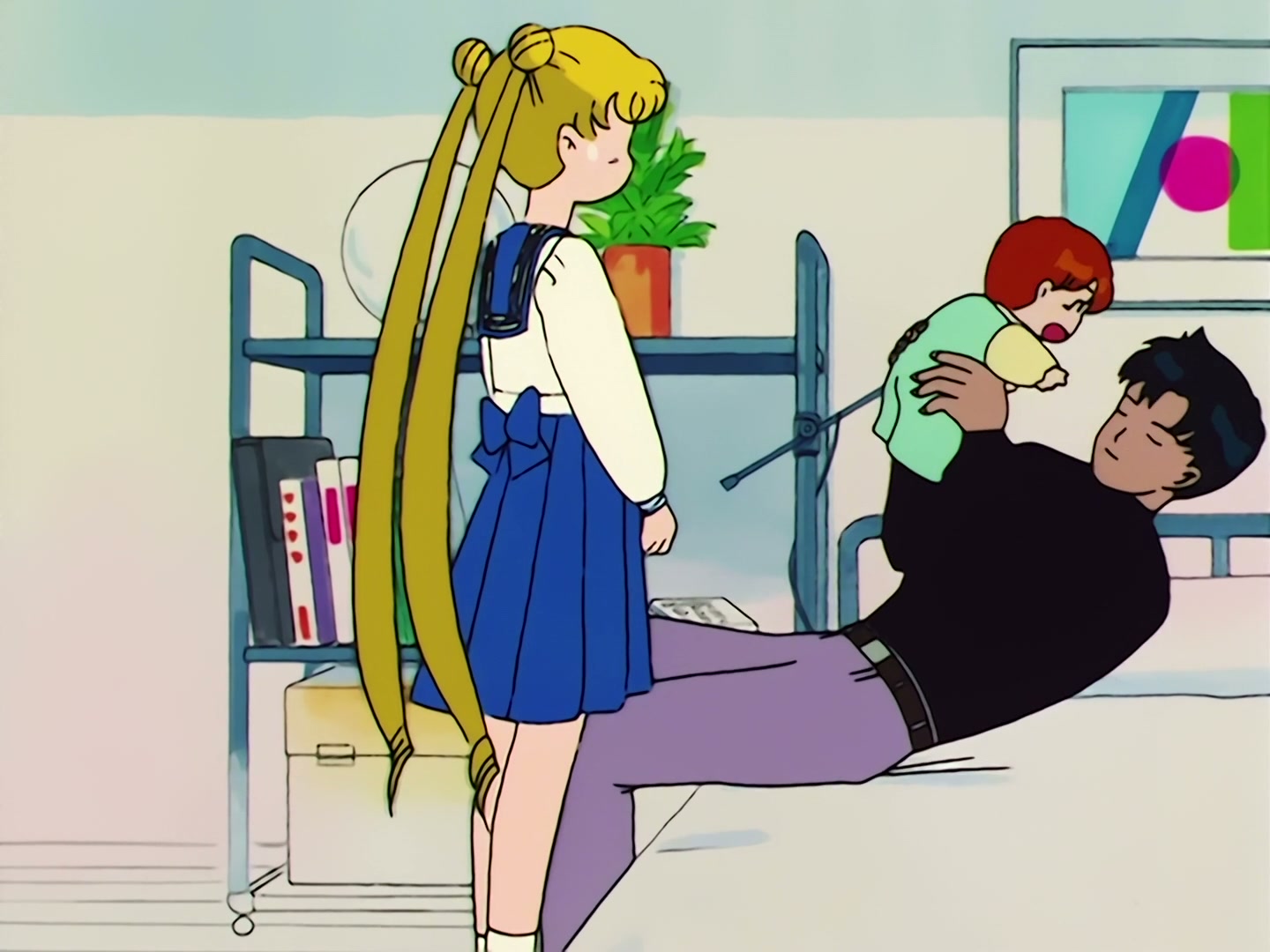 Sailor Moon Ep 53: The Battle of the Babies! Usagi and Mamoru as Baby-Sitters @ 00:07:12