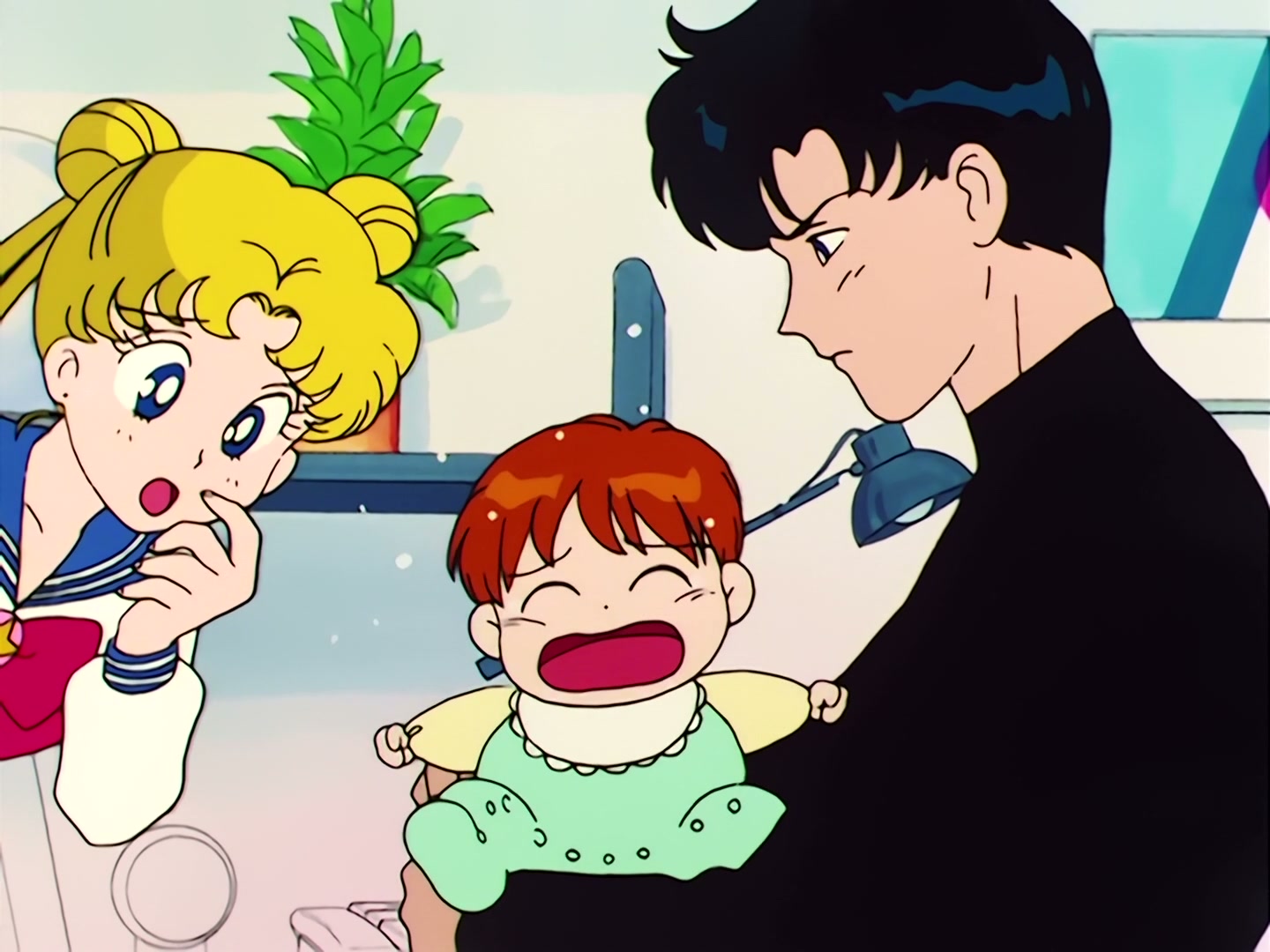 Sailor Moon Ep 53: The Battle of the Babies! Usagi and Mamoru as Baby-Sitters @ 00:07:42