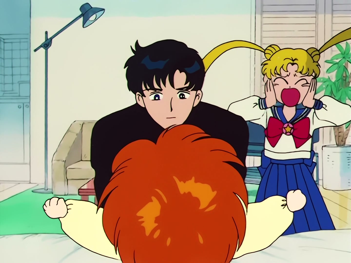 Sailor Moon Ep 53: The Battle of the Babies! Usagi and Mamoru as Baby-Sitters @ 00:08:34
