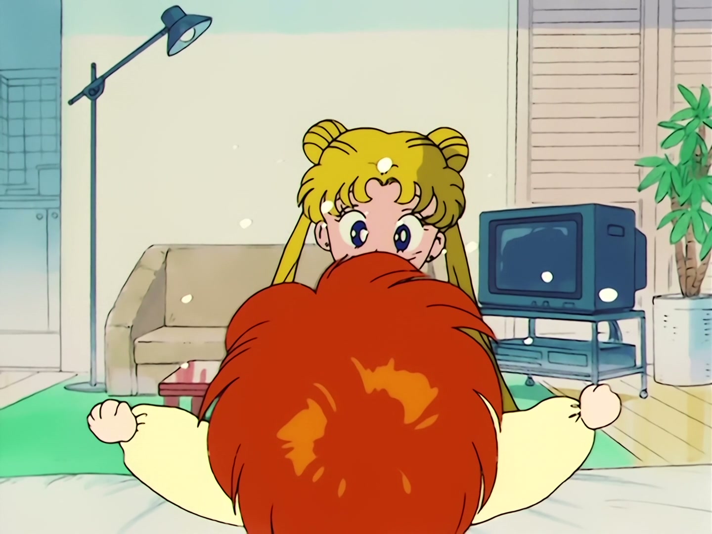 Sailor Moon Ep 53: The Battle of the Babies! Usagi and Mamoru as Baby-Sitters @ 00:08:43